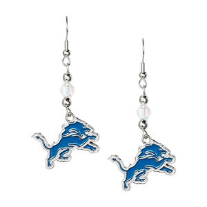 شعار فريق كرة القدم الأمريكية ديروا الأسود مخصصة أقراط متدلية المجوهرات المعدنية الرياضية مروحة هدية فكرة لعبة اليوم الملحقات - Product Image 1