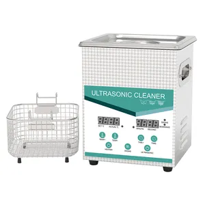 Per gioielli orologio odontoiatrico pulitore bagno ad ultrasuoni in acciaio inox 2L con riscaldatore 100w