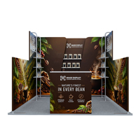 Stand de Exhibición Modular de Aluminio con Luz LED Portátil, Impresión Personalizada, Estante de Exhibición, Duradero, Fácil de Montar, Reutilizable