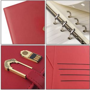 2026 Customized PU Leather Conference <b>Folder</b> USB Buckle A5 <b>Ring</b> Binder Notebook and Card Wallet for Meeting Gift - Product Image 3