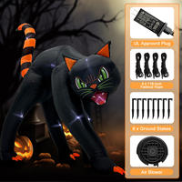 Ourwarm Décoration gonflable personnalisée pour Halloween, grand chat noir gonflable, ornement gonflable pour jardin extérieur pour fête d'Halloween