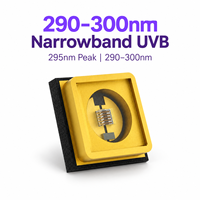 Émetteur UV en céramique AlN 295nm 0.6W à LED UVB, lentille en quartz, 290-300nm, dispositif de photothérapie, source de lumière ultraviolette, directement de l'usine