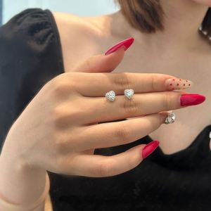Dylam High Top Jewelry Classic Design Infinity Love Eternity S925 <b>Silver</b> D Color VVS1 Moissanite Heart Shape <b>Stud</b> Earrings - Product Image 2