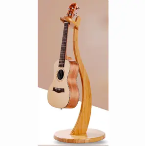 Suporte de madeira sólida para violino, suporte removível para instrumento musical, de bambu, ukulele pequeno, com quatro cordas