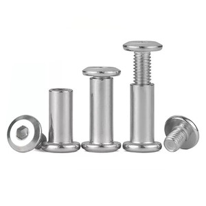 Vis de connexion pour meubles M5 M6 M8 M10 M12, mâ<span class=keywords><strong>le</strong></span>-femelle, à <span class=keywords><strong>tête</strong></span> plate hexagonale, <span class=keywords><strong>avec</strong></span> <span class=keywords><strong>écrou</strong></span> cylindrique - Product Image 1