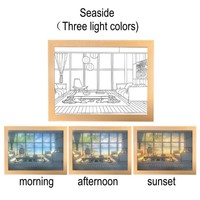 Nouveau bureau Led Art peinture lampe décoration de la maison Dimmable illuminé 3 Modes d'éclairage cadre lumière peinture pour cadeau