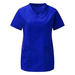 Nouveau T-shirt d'hôpital élégant, antibactérien, écologique, en polyester et coton tissé, personnalisé, doux, à manches courtes, pour le personnel soignant - Product Image 3