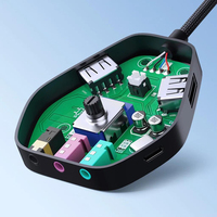 Adaptateur de carte son externe USB, convertisseur audio USB vers 3,5 mm avec 2 ports USB et Type C, multi-ports, plug and play pour ordinateur portable, PC, casque