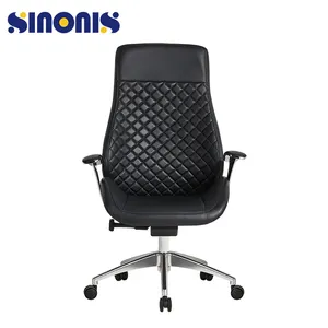 Sinonis Manufacturer wooden genuine leather chairs office chairs discount office leather chair