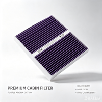 Filtre d'habitacle avec parfum aromatique pour BYD Atto 3 / Yuan Plus EV, filtre à charbon actif violet pour climatisation