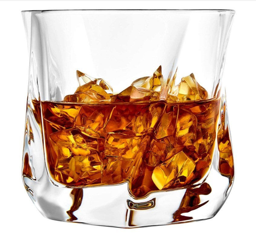Crystal Whiskey Glasses, 10oz Rocks Glasses Set of 4  Old Fashioned Cocktail Tumblers