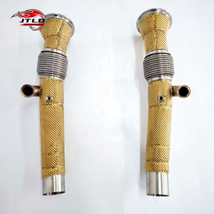 Downpipe de Alto Rendimiento con Revestimiento Térmico Dorado para Sistema de Escape de Carreras Ferrari 296 GTB/GTS 2022-2025 - Product Image 1