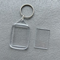 Vente en gros DIY Cadre photo en acrylique vierge Porte-clés avec cadre photo
