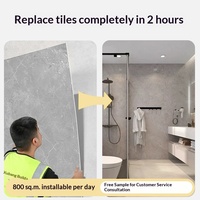 Panneaux muraux imperméables en plastique et pierre SPC, aspect carrelage, pour les murs de salle de bain, les rénovations d'hôtels, design moderne multi-motifs