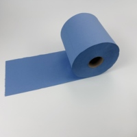 Tisu Gulung Dapur Baru 2 Lapis Embossed Biru Ramah Lingkungan Super Serap, Terbuat dari Pulp Daur Ulang Bentuk Persegi