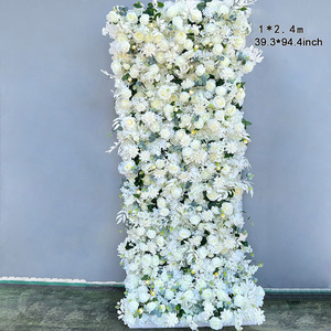 Decoración de pared de rosas artificiales, plantas enrolladas, utilería de boda, fondo Floral para Hotel, tienda, ventana, pantalla personalizada - Product Image 1