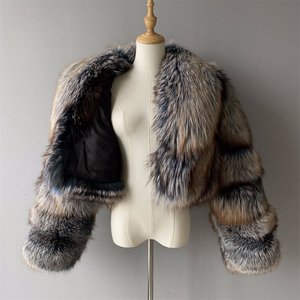 Áo khoác lông cáo thật nữ thiết kế mới nhất Jxwatcher, nhiều màu sắc, bán buôn, cổ lông lớn, hàng cao cấp, mùa đông, áo khoác lông cáo nữ đặt may - Product Image 4