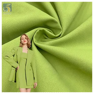 Imitation Cool Silk Cotton T400 100% Polyester Cavalry Oblique Twill Fabric Woven 180gsm Casual Jacket Skirt Twill Fabric