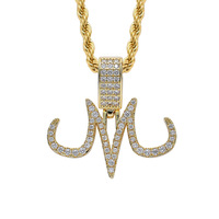 BESDZ0236 Collier pendentif en cuivre et zircon, style hip-hop, avec logo magique de Dragon Ball, Dark Magician Babidi, personnage M, style européen et américain