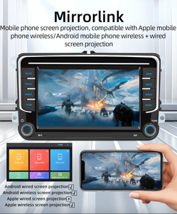 วิทยุติดรถยนต์มัลติมีเดีย 2 Din ขนาด 7 นิ้ว เครื่องเล่น MP5 รองรับ Android Auto และ <span class=keywords><strong>Apple</strong></span> Carplay พร้อมบลูทูธ สำหรับรถยนต์ VW - Product Image 4