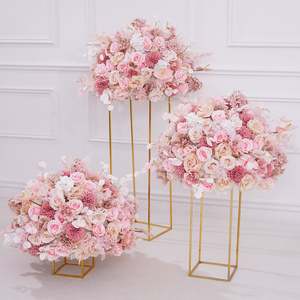 Rosas Rosadas Artificiales de Seda de Lujo, Bolas de Flores de Alta Calidad para Decoración de Pasillos de Boda, Adornos Colgantes para Fiestas y Ceremonias - Product Image 1