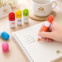 Stylo bille mignon en forme de capsule de pilule de vitamine extensible, papeterie promotionnelle, mini stylo à bille, logo personnalisé