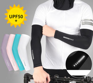 2 in 1 Unisex wieder verwendbare Nachtrad-Sicherheit High Light reflektierende Ellbogen manschette Anti-Pilling elastische Sonnenschutz-Arm stütze - Product Image 2