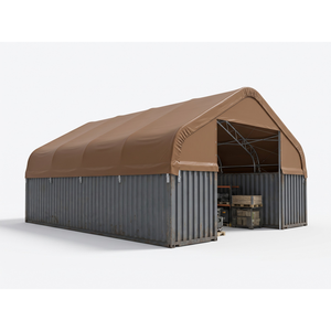 Abri de conteneur arqué personnalisé, grande portée, imperméable et ignifuge, pour la logistique portuaire, le stockage de marchandises et le stationnement de voitures - Product Image 1