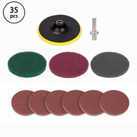 Livraison Rapide – Kit de 35 Disques de Ponçage Auto-agrippants de 4 Pouces, Grains Mixtes 80-400, avec Tampons à Frotter et Plateau de Support pour la Réparation de Carrosserie Automobile