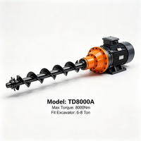 TD8000A TengDa Pompe de forage hydraulique pour vis de fondation, machine de forage de fondations photovoltaïques, pour pales de 6-8 pouces
