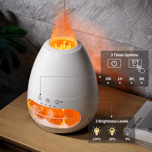 Diffuseur d'aromathérapie volcanique à sel de roche, humidificateur d'huiles essentielles, ultrasons, ions négatifs, ultra-silencieux, capacité 0,5L, pour la maison - Product Image 3