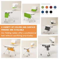Table de conférence pliable et empilable portable de 1,8 m avec roulettes, table de formation moderne pour le bureau, mobilier de bureau