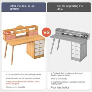 Haute qualité moderne nordique simple maison chambre enfants étude bambou bois blanc bureau avec tiroirs pour enfants - Product Image 4