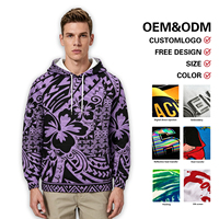 Sweat à capuche personnalisé imprimé bohème violet pour hommes, streetwear, logo personnalisé, OEM, ODM, vente en gros
