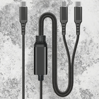 Câble de charge rapide 100W PD Type-C vers Type-C 2-en-1 5A 20V pour téléphone Android et ordinateur portable, double port, synchronisation des données, cordon de chargeur 1-vers-2