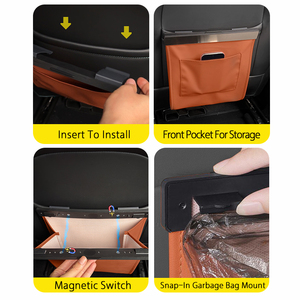 Bolsa <span class=keywords><strong>de</strong></span> <span class=keywords><strong>Basura</strong></span> Universal Personalizable para Auto, <span class=keywords><strong>de</strong></span> Cuero PVC, con Apertura Magnética y Bolsillo <span class=keywords><strong>de</strong></span> Almacenamiento Adicional - Product Image 5