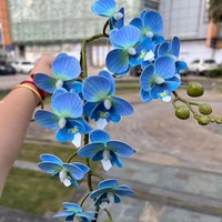 Nouvelles fleurs artificielles d'orchidée Phalaenopsis imprimées en 3D, 2 tiges, toucher réaliste, pour décoration de mariage, de remise de diplôme et de maison