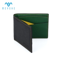 MEYSHE Portefeuille de marque privée personnalisé moderne en cuir véritable pleine fleur, doublure en polyester, style national, blocage RFID, prix d'usine
