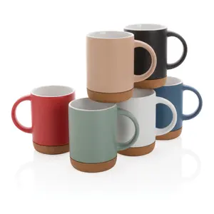 Tazza in ceramica con base in sughero, merchandising personalizzato - Product Image 2