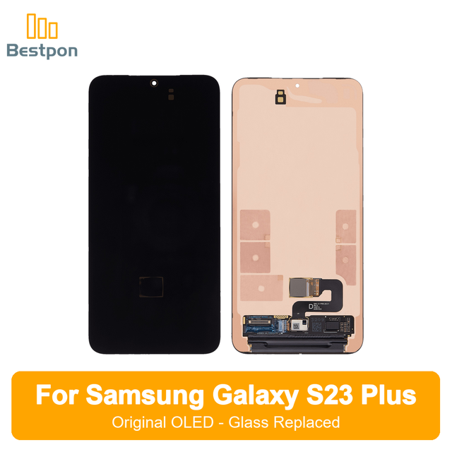 Replacement for Samsung Galaxy S23 Plus 5G OLED Screen Assembly, Original Panel + Glass-Replaced, Grade a