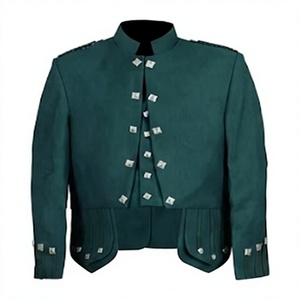 Chaqueta Escocesa Doble de Lana y Viscosa para Hombre, con Chaleco Bordado, Cuello Alto con Botones, Ropa Formal de Invierno - Product Image 1
