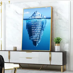 Póster moderno de Iceberg del éxito para decoración del hogar, lienzo con impresiones motivacionales de paisaje, arte de pared