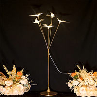Lumières décoratives papillon pour mariage, fleurs en acrylique cristal, oiseaux électroplaqués, lumières de guidage pour allée, décoration de mariage