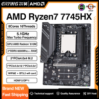 Motherboard ERYING 7745HX AMD M-ATX dengan ARGB Onboard untuk CPU Seri AM5, RAM DDR5 Ganda 128 GB, Port SATA, Desktop Baru