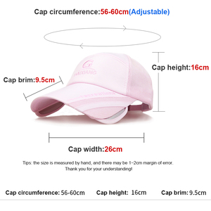 หมวกกีฬา unisex สำหรับผู้ชายผู้หญิง, 100% โพลีเอสเตอร์ระบายอากาศได้ดีมีปีกยืดขนาดใหญ่ป้องกันแสงแดดมาใหม่ฤดูร้อน - Product Image 2