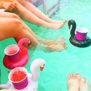 <b>Inflatable</b> Swan Cup Holders Floating Beverage Drink <b>Floats</b> For Pool Party White Black Pink PVC Swim Accessory - Product Image 1