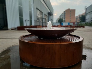 Fuente de agua para jardín de acero Corten con acabado natural oxidado - Product Image 6
