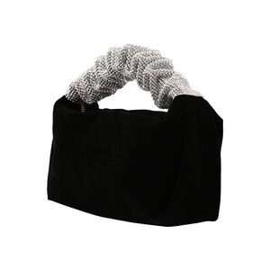 Sac de soirée en velours Mifaktory, 5 pouces, avec une seule poignée, fermeture éclair, noir, sac à main tendance pour les soirées - Product Image 2