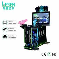 Simulateur de tir LCD 42 pouces de haute qualité, facile à utiliser, à monnayeur, avec retour de force double pour jeu de tir à deux joueurs