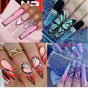 Acrílico grueso personalizadoCorto estilo francés ABS acrílico a presión <span class=keywords><strong>uñas</strong></span> reutilizables impresas falsas cuadradas <span class=keywords><strong>uñas</strong></span> artificiales para mujeres - Product Image 4